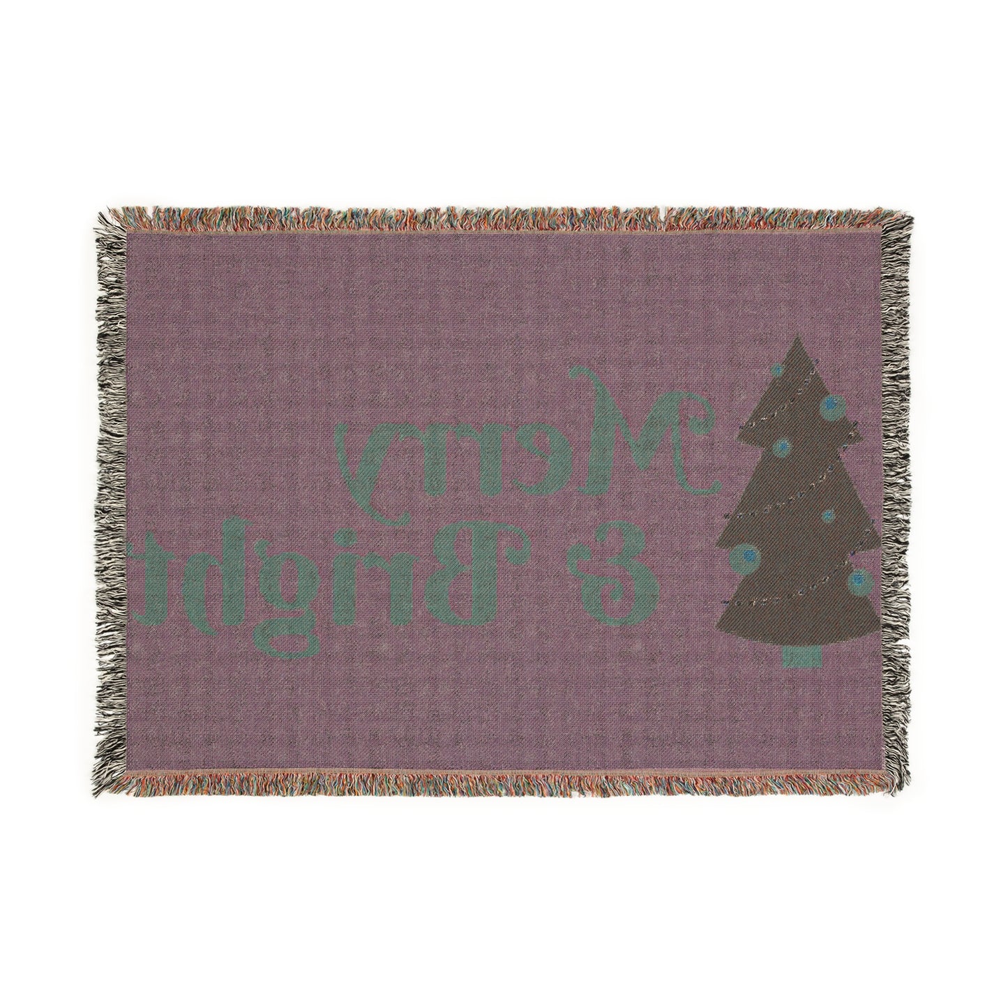 Merry & Bright Woven Blanket, Christmas, Holiday Decor, Cozy Throw, Gift for Her, Home Decoration, Winter Accessories