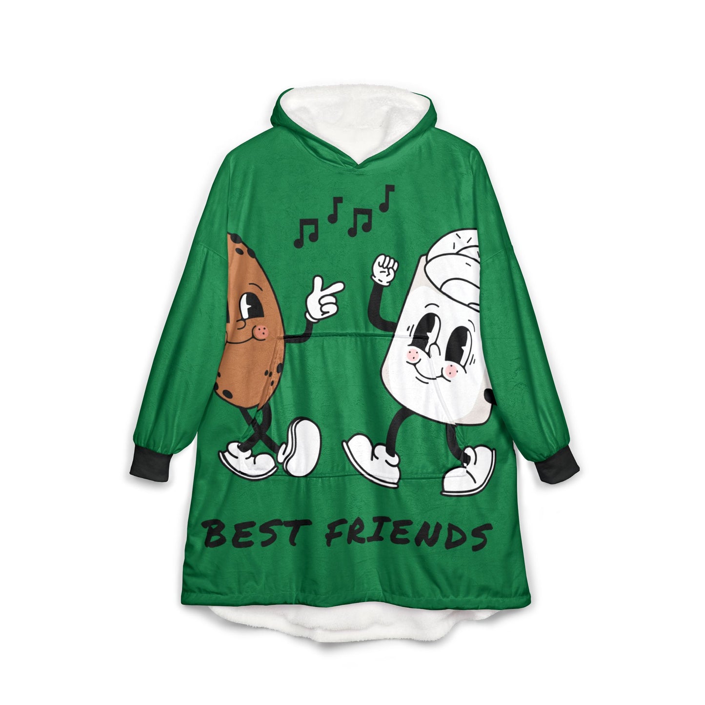 Fun Best Friends Hooded Blanket, Cozy Gift, Unisex Wear, Cute Blanket, Ideal for Sleepovers, Kids & Adults